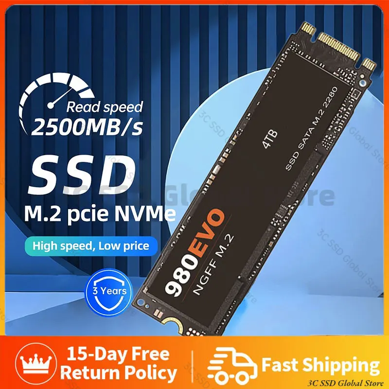 

100% Original SSD 1TB 2TB 4TB M.2 Sata3 SSD 1Tb 2Tb HDD M2 Ngff M.2 2280Mm Disco Duro For Desktop