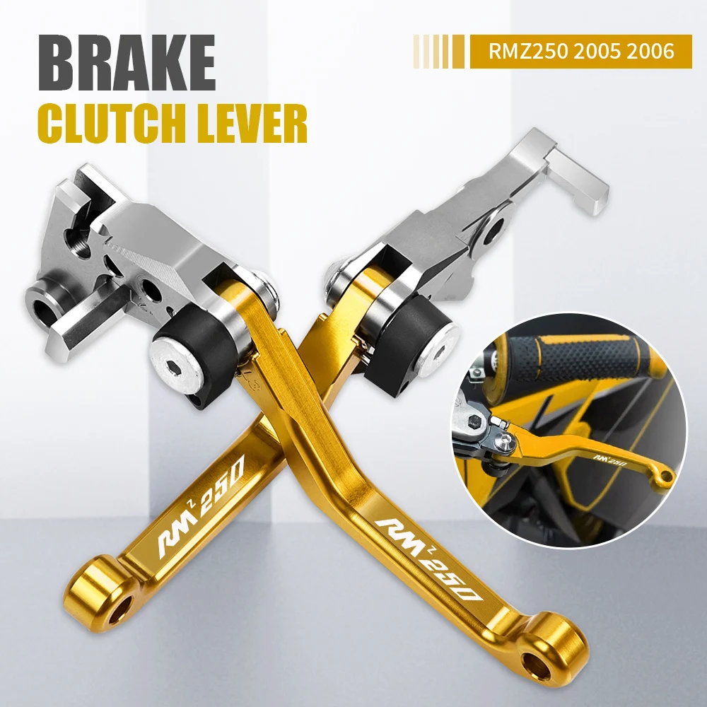 

CNC Aluminum Billet Pit bike Pivot Foldable Brake Clutch Levers Handbrake handle FOR SUZUKI RMZ250 RMZ 250 2005 2006