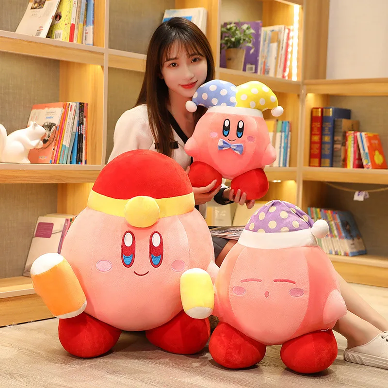 

Hot Kawaii Clown Hat Kirby Plush Toy Lovely Game Peripheral Image Stuffed Doll Sofa Bedside Cushion Nap Pillow Birthday Gift Kid