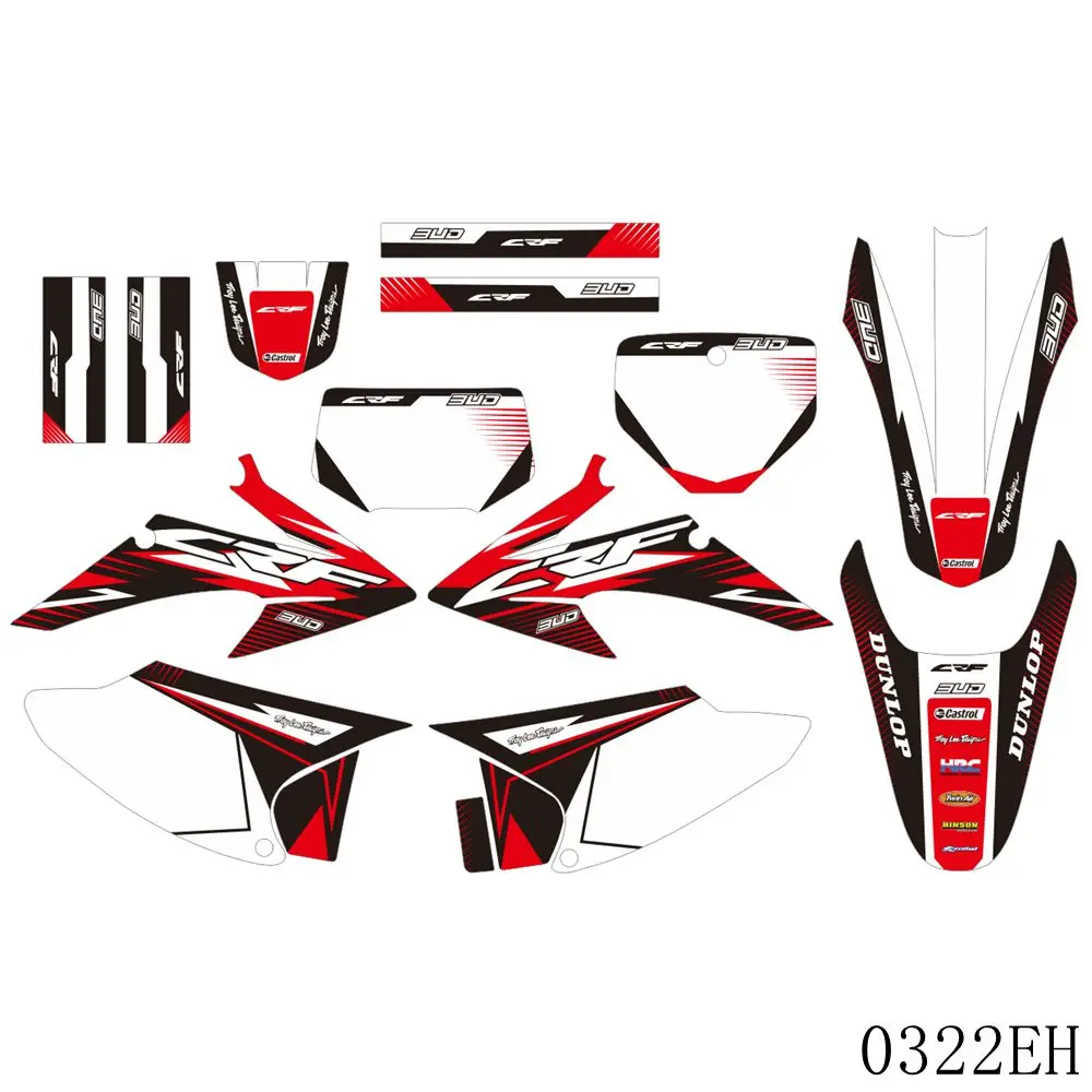 

Full Graphics Decals Stickers Motorcycle Background Custom Number For HONDA CRF Trail 150 230 2008 2009 2010 2011 2012 2013 2014