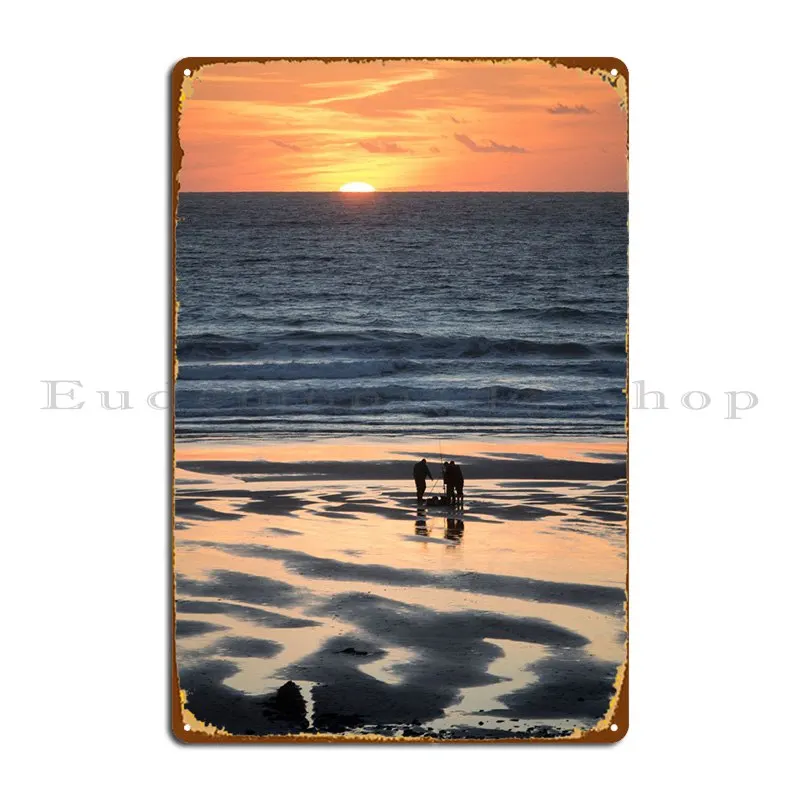 

Sunset Fishermen Metal Sign Rusty Retro Club Bar Print Cinema Tin Sign Poster