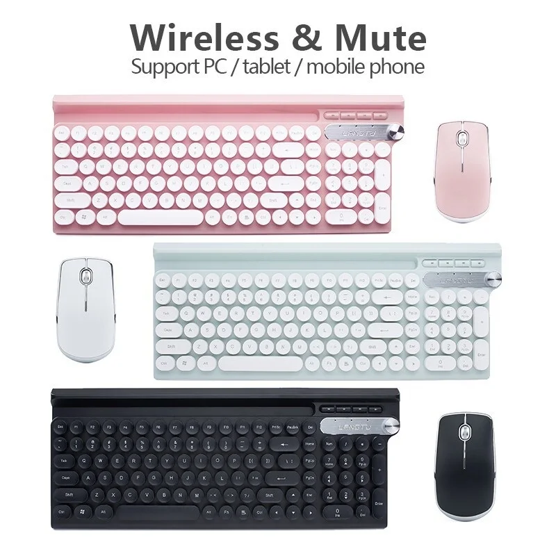 

HSYK Keyboard And Mouse set LT500/LT400 USB 2.4G Wireless Keyboard Ultra-Thin Mute Rechargeable