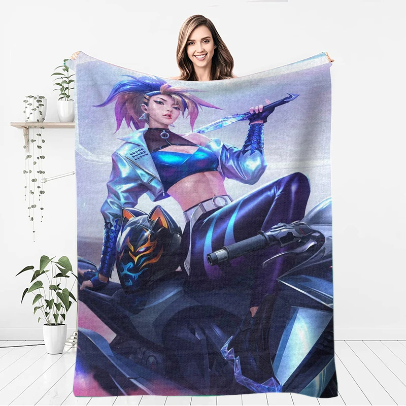 

LOL Game Comic Soft Plush Sofa Bed Throwing Cartoon Picnic Blankets Modern Flannel Blanket Cover Gedruckt Bettdecke Geschenk