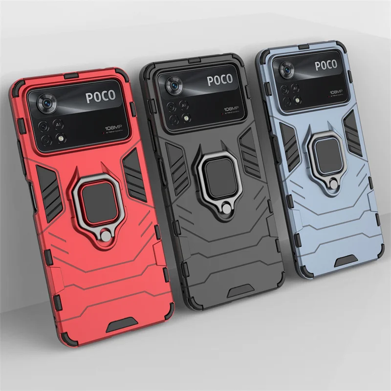 

For Xiaomi Poco X4 Pro 5G Case Cover Poco X4 Pro 5G Capas Back Shockproof Holder Magnetic Cover For Poco X3 M3 M4 X4 Pro Fundas