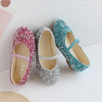 crystal fashion leather shoes girls ballet flats baby dance party girls shoes glitter children shoes gold bling princess shoes