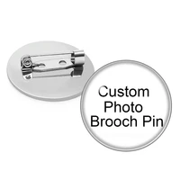 personalized photo custom pictures brooches men women glass cabochon silver plated badges brooch