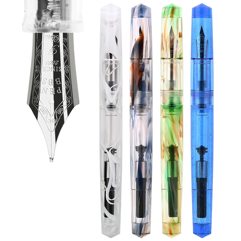 

Ручка перьевая ручка из смолы PENBBS 491 с наконечником ручной работы, ручки с чернилами для письма в деловом и офисном стиле с подарочной коробк...