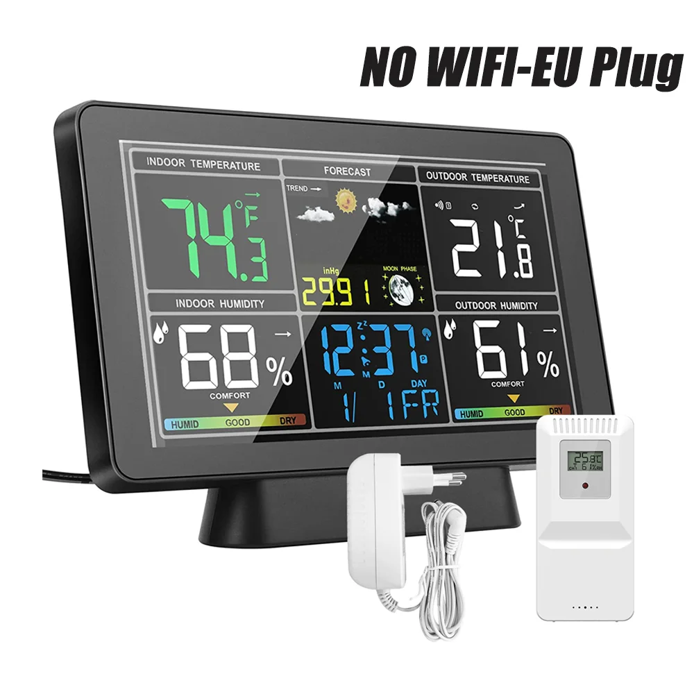 Умная Метеостанция С Цветным Экраном И Wi-fi Измеритель Температуры Влажности