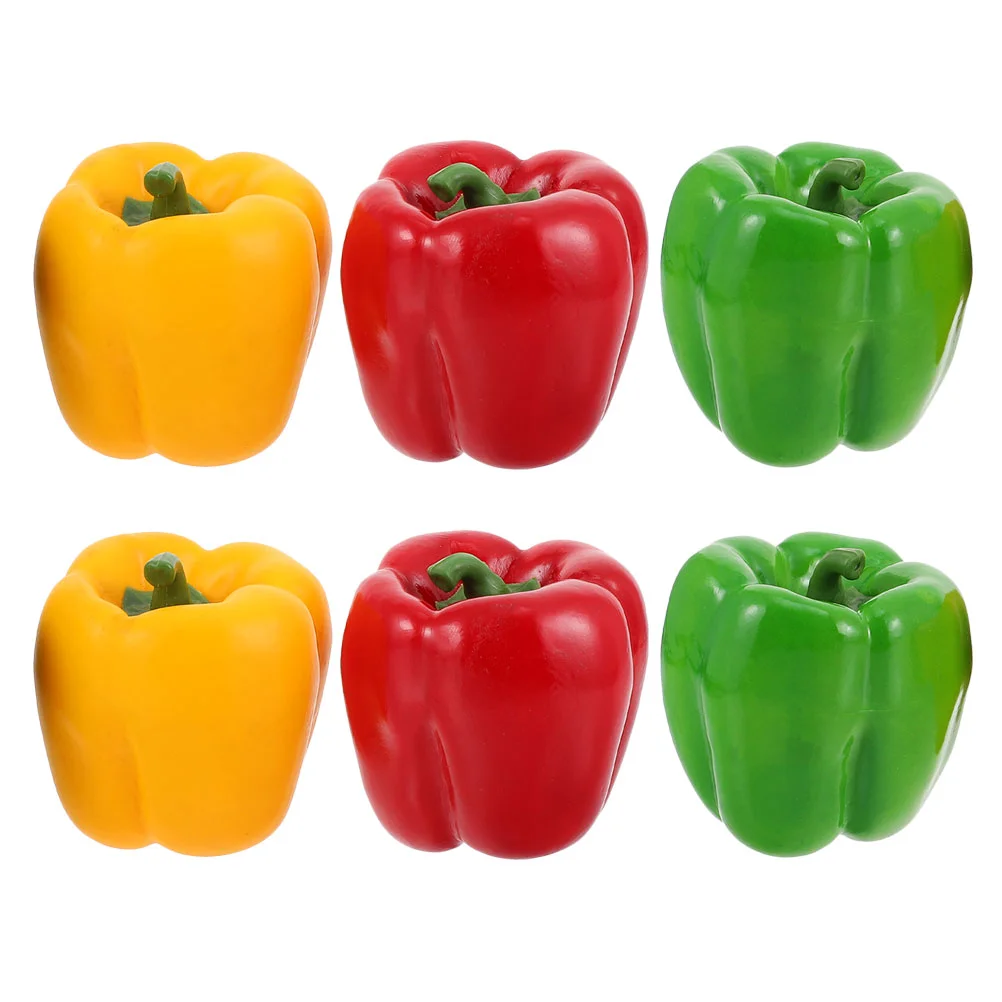 

6Pcs Artificial Bell Peppers Simulation Bell Peppers Fake Vegetable Model Photo Prop