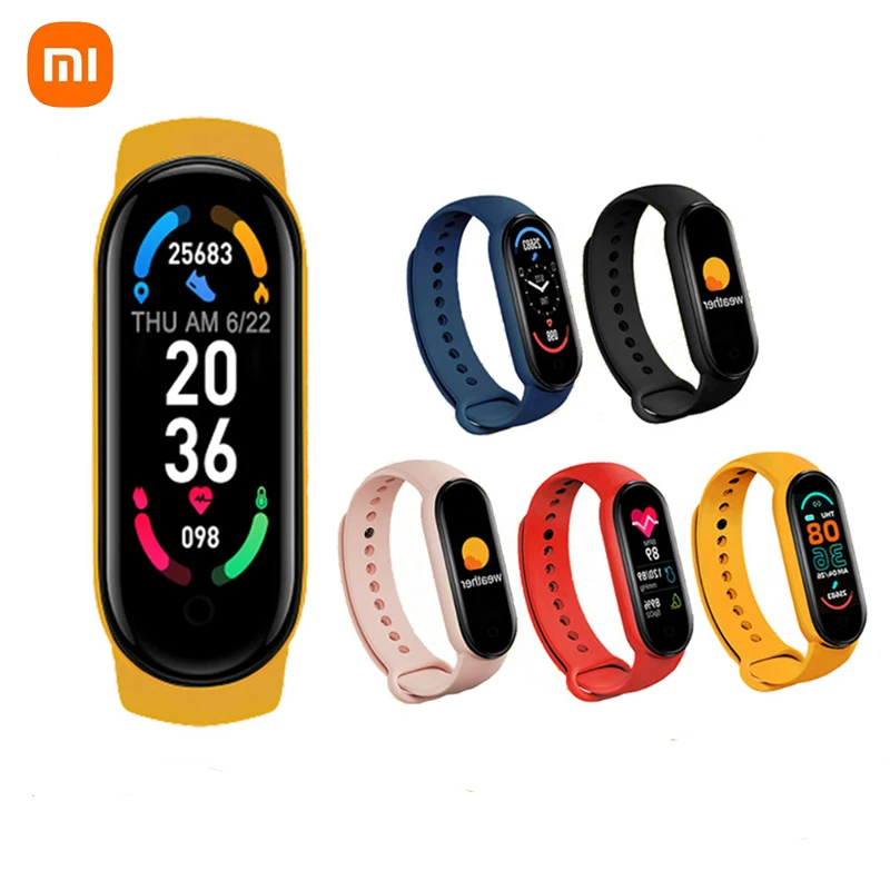 Xiaomi-reloj inteligente Mijia M6 Band, pulsera deportiva resistente al agua, podómetro, rastreador de sueño, Monitor de ritmo cardíaco y presión arterial
