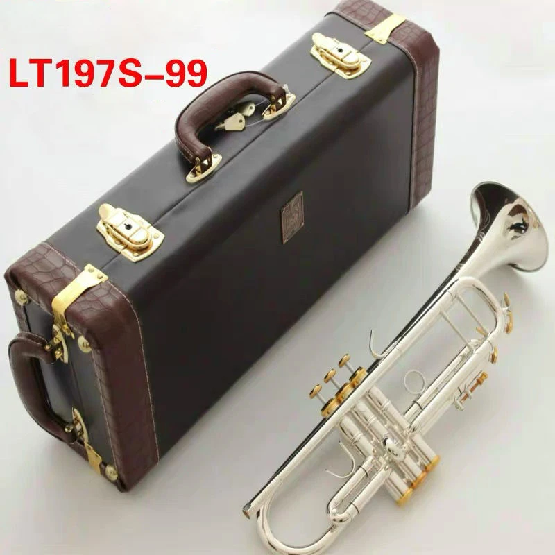 

Original high quality Trumpet Model Silver Plated LT197S-99 Trumpete trompete with Original Blue Case free Shipping