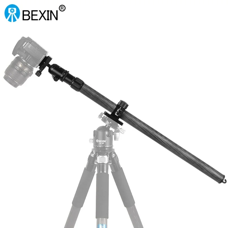 Фото Удлинительная телескопическая штанга BEXIN YT-03 из углеродного волокна, 63-113 см, с креплением для камеры, с отверстиями под винты 1/4