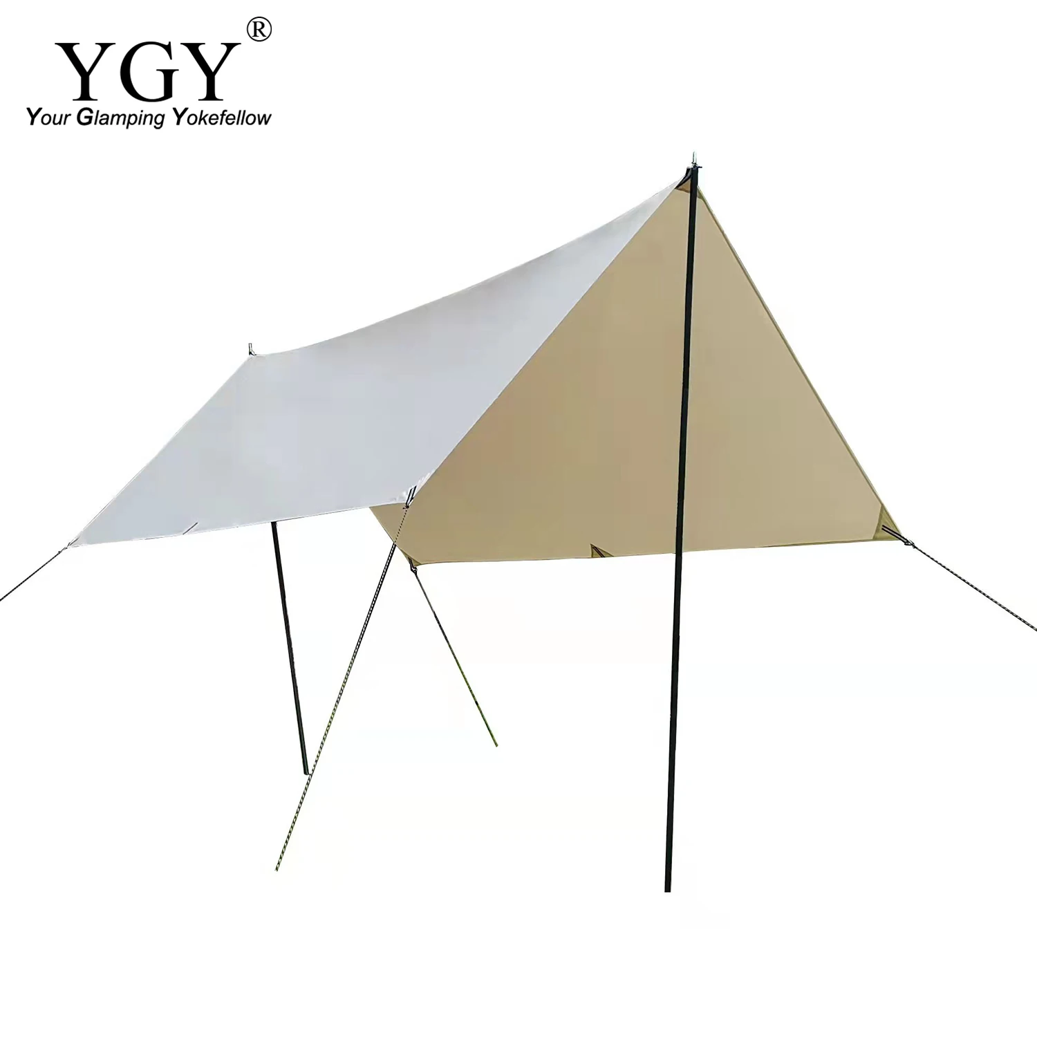 

YGY Poly Cotton/TC Tarp Awning Waterproof Sunshade Tent Tarp Camping Hammock Sun Shelter Garden Canopy Rain Fly 3*3M 3*4M