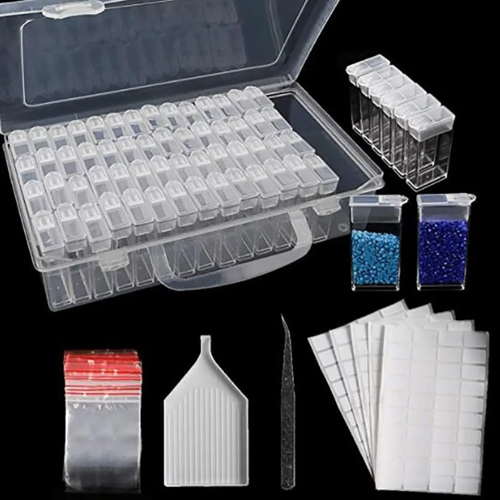 

Shell Painting 5D Box Embroidery Diamond Sorting Box Compartment Moving Storage Bins with Lids Shoe Bins for Closet Organization