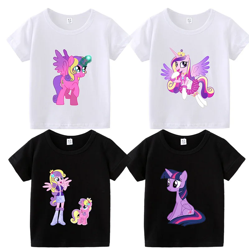 Детская летняя хлопковая Футболка с рисунком Мой Маленький Пони |
