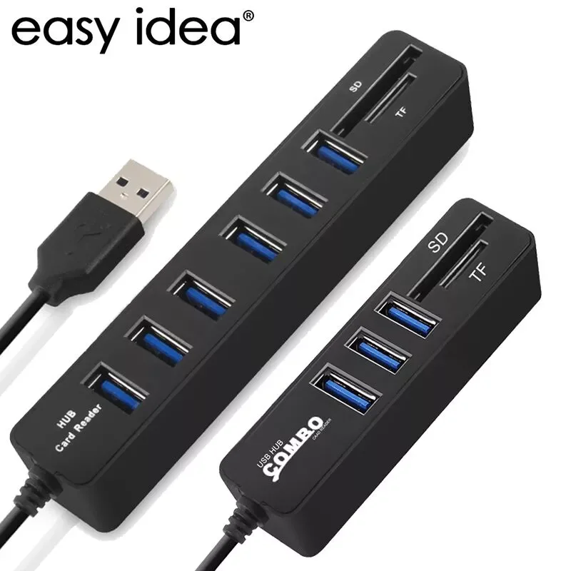 

USB Hub 3.0 Multi USB Splitter 2.0 USB 3.0 Hub 3/6 Port Expander Adapter Micro TF/SD Card Reader Computer Accessories hab For PC