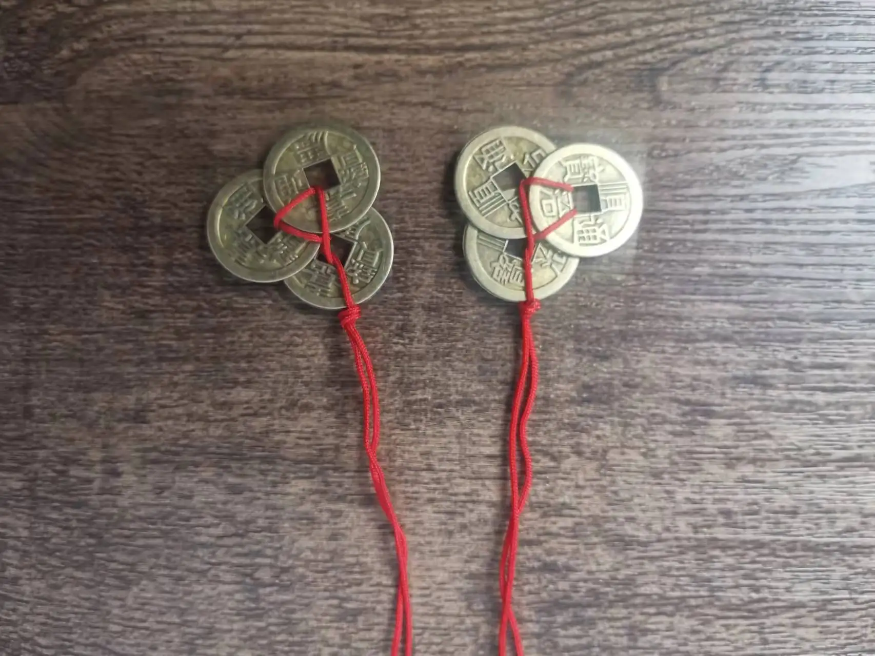 2 набора из 3 китайских монет на удачу успех в богатстве фэншуй медный сплав