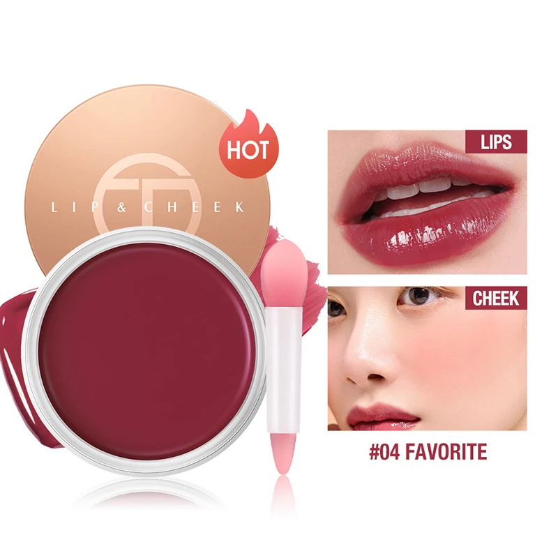 

Lips and Cheek Dual Purpose Mirror Lipstick Water Gloss Glossy Multi-functional Long Lasting Moisturizing Multicolor Rouge