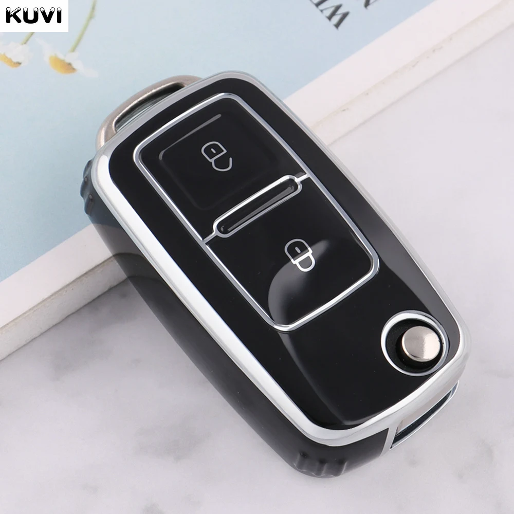 

2 3 кнопки из ТПУ, чехол для автомобильного ключа, брелок для VW Volkswagen MK4 Bora Golf 4 5 6 Jetta Passat Polo Bora Touran...