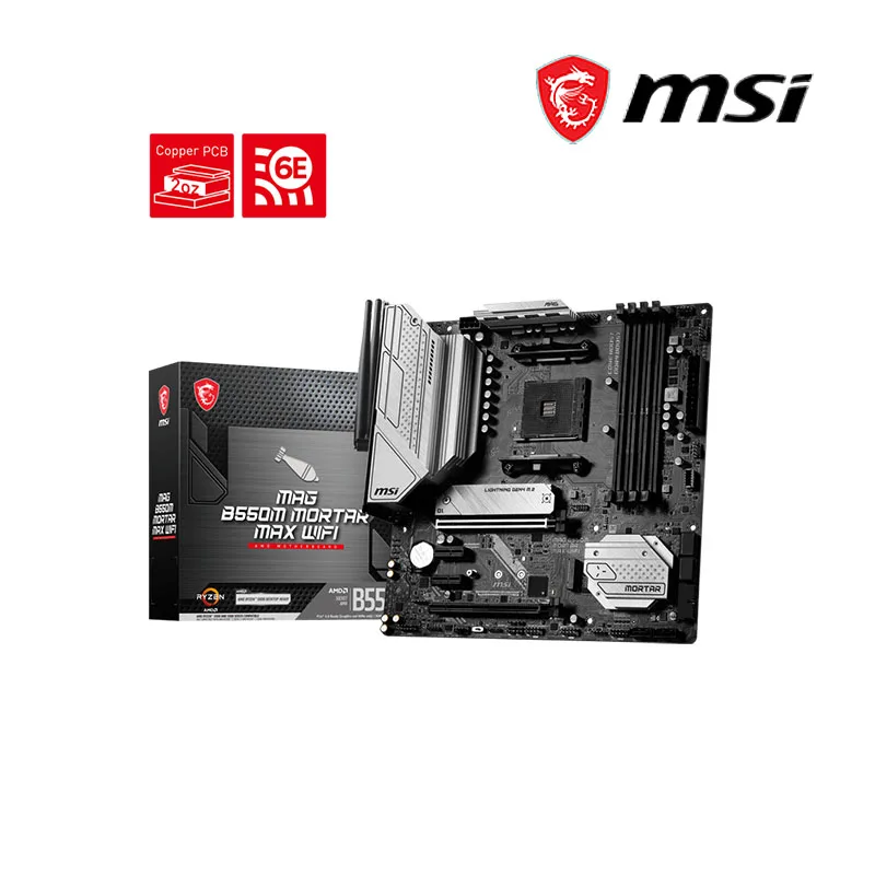 MSI MAG B550M раствор MAX WIFI Micro-ATX AMD B550 DDR4 4400(OC) МГц M.2 SATA3 USB3.2 128G лучшая поддержка RYZEN CPU Socket