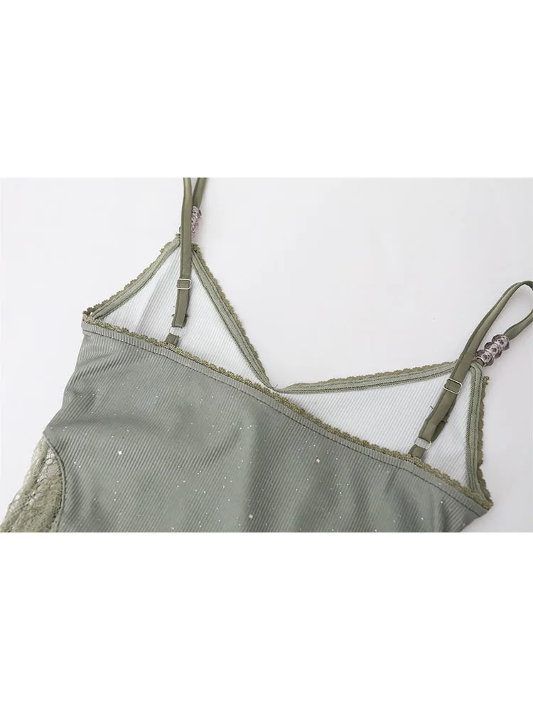 Модный милый топ Gyaru в стиле пэчворк с лямкой на шее женская сексуальная тонкая