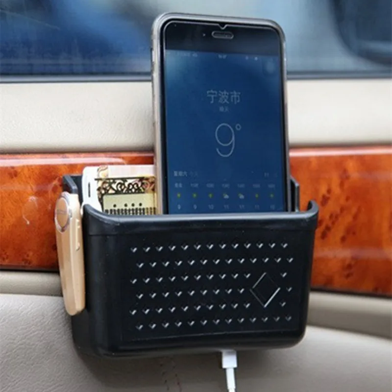 

Black Car Storage Bag Air Vent Dashboard Tidy Hanging Organizer Pocket Console Holder For Mobile Phone Car Accessories