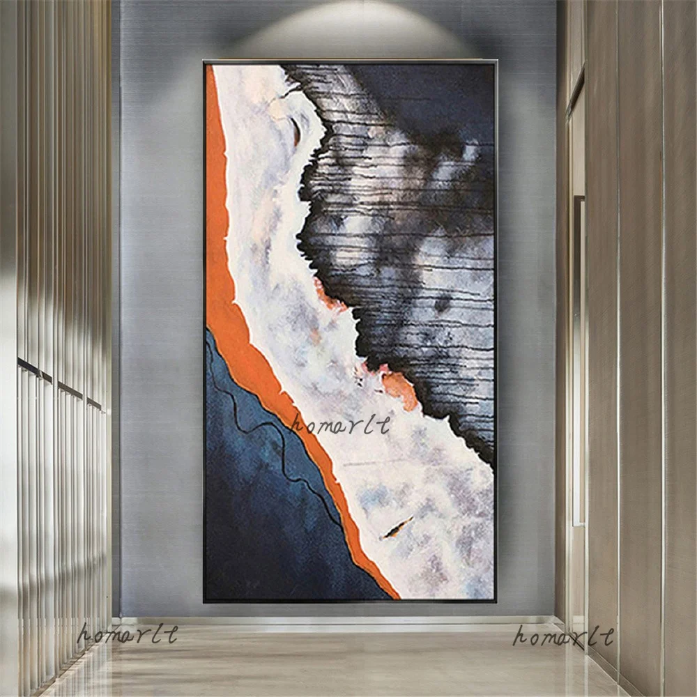 

100% Hand-Painted Oil Painting Modern Abstract Canvas Painting Black White Wall Art Painting Home Decoration Painting Art