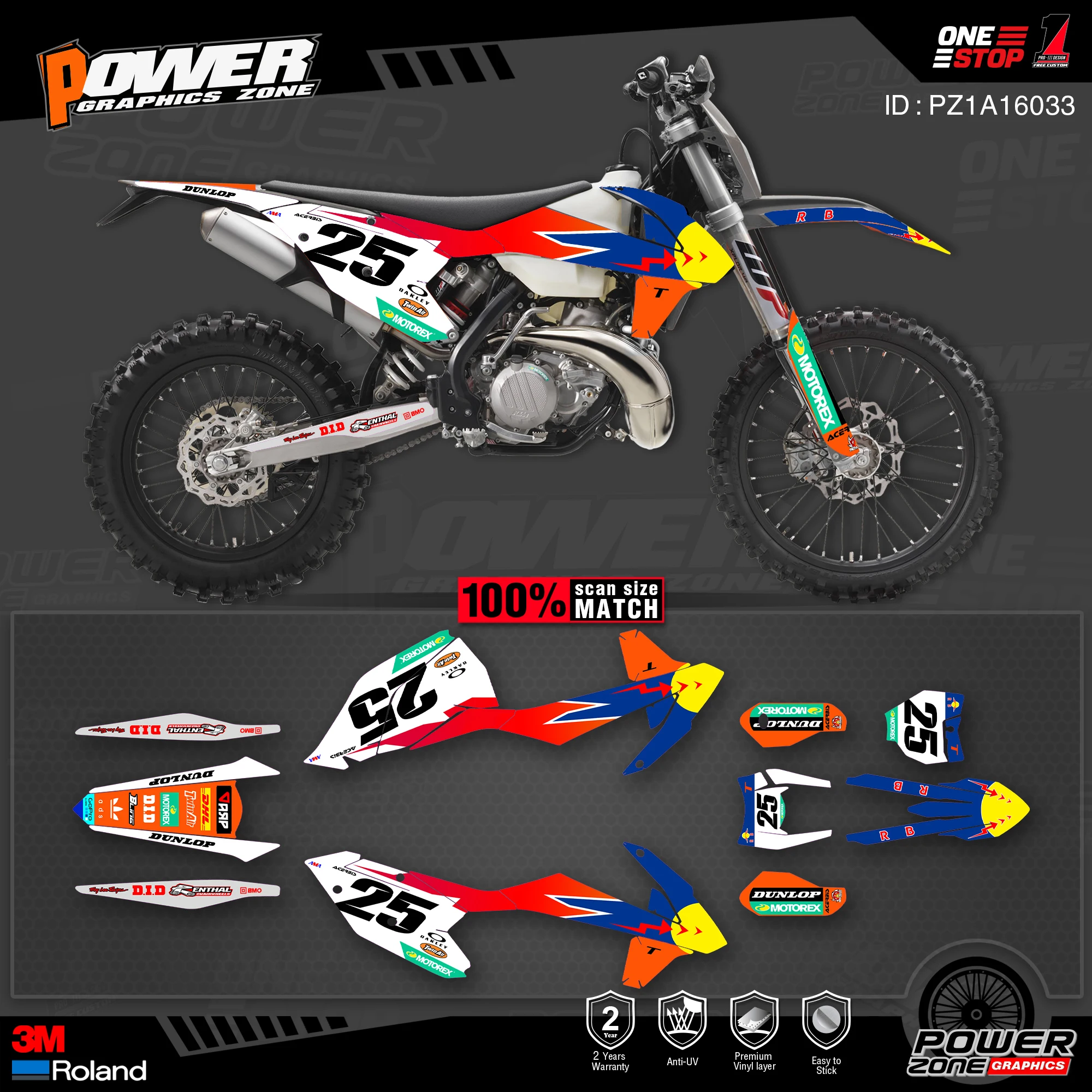 Персонализированные графические фоны PowerZone Team наклейки 3M Набор наклеек для KTM SX SXF