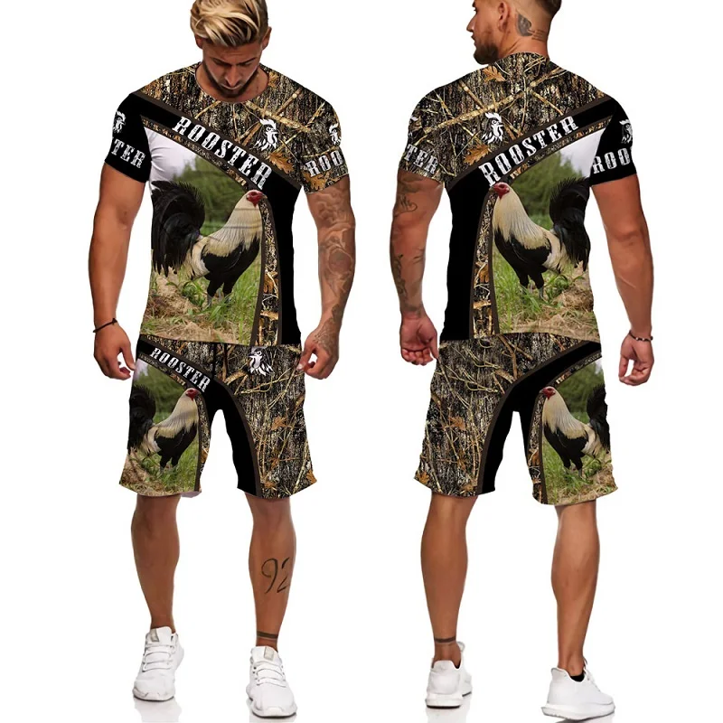Прохладный Фазан Петух Охота Camo Футболка Костюм 3d Печатных Животное Короткие