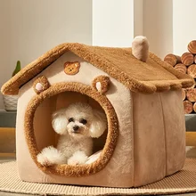 Foldable Dog House Kennel Bed Mat For Small Medium Dogs Cats Winter Warm Cat Bed Nest Pet Products Basket Pets Puppy Cave Sofa