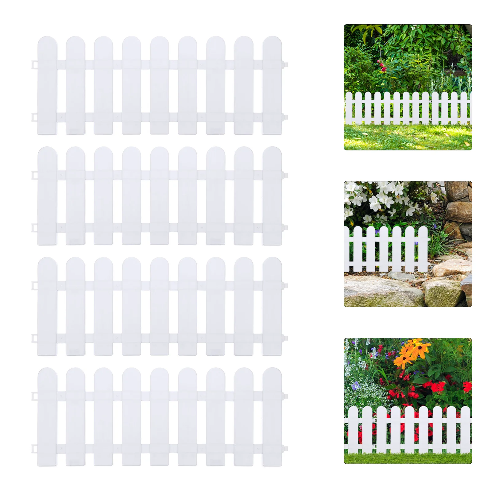 

4 Pcs Outdoor Playpen Garden Fence Picket Lip Gloss Containers Decorative Floral Edging Wood
