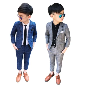 Коллекция 2022 года, платье костюмы для мальчиков на свадьбу, Блейзер, штаны Формальные Детские школьные наряды элегантная детская одежда в клетку, вечерние смокинги, комплект одежды