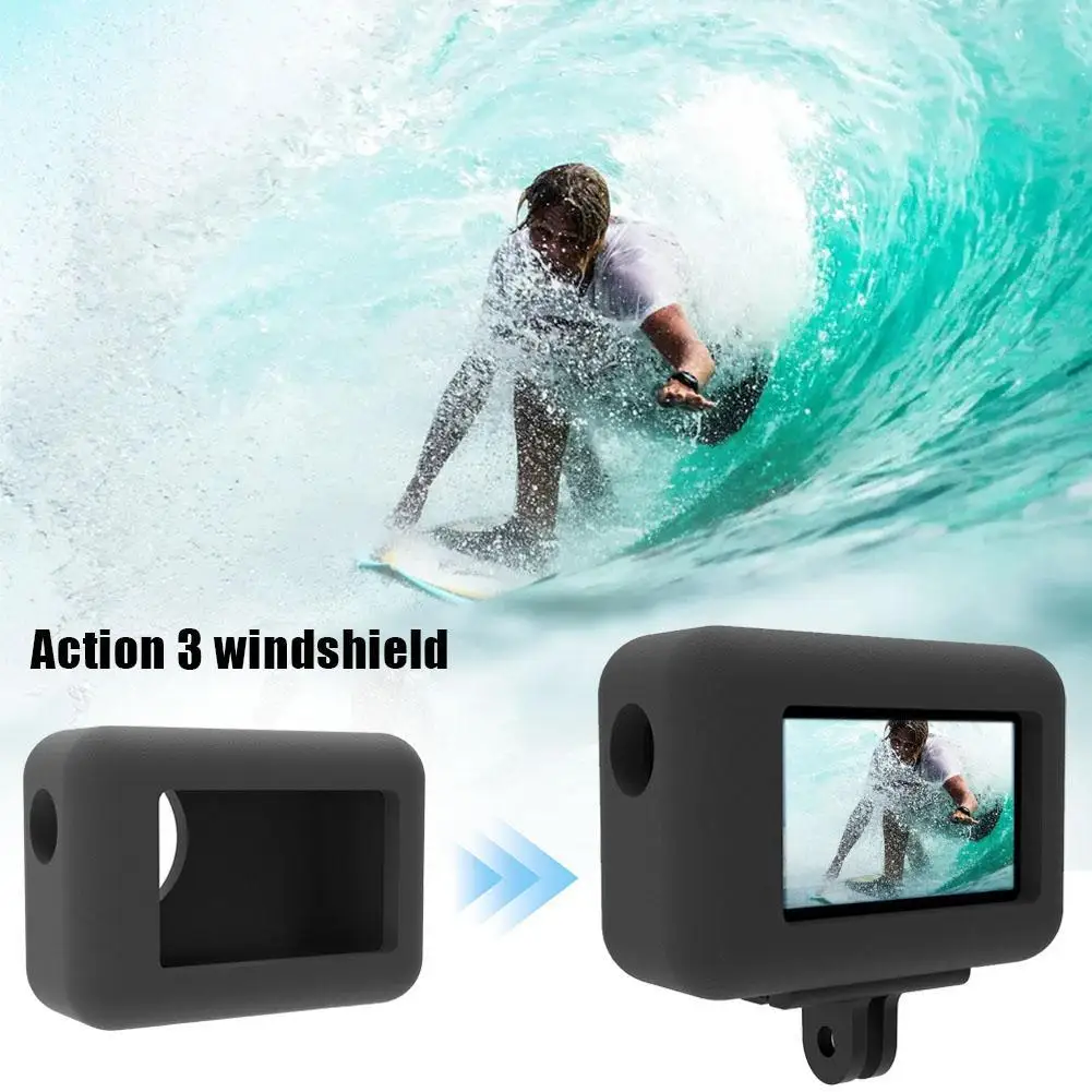 

Windslayer Frame For DJI OSMO Action 3 Camera Soft Noise Reduction Wind Muff Sponge Case Black Windshield Foam Cover Windproof