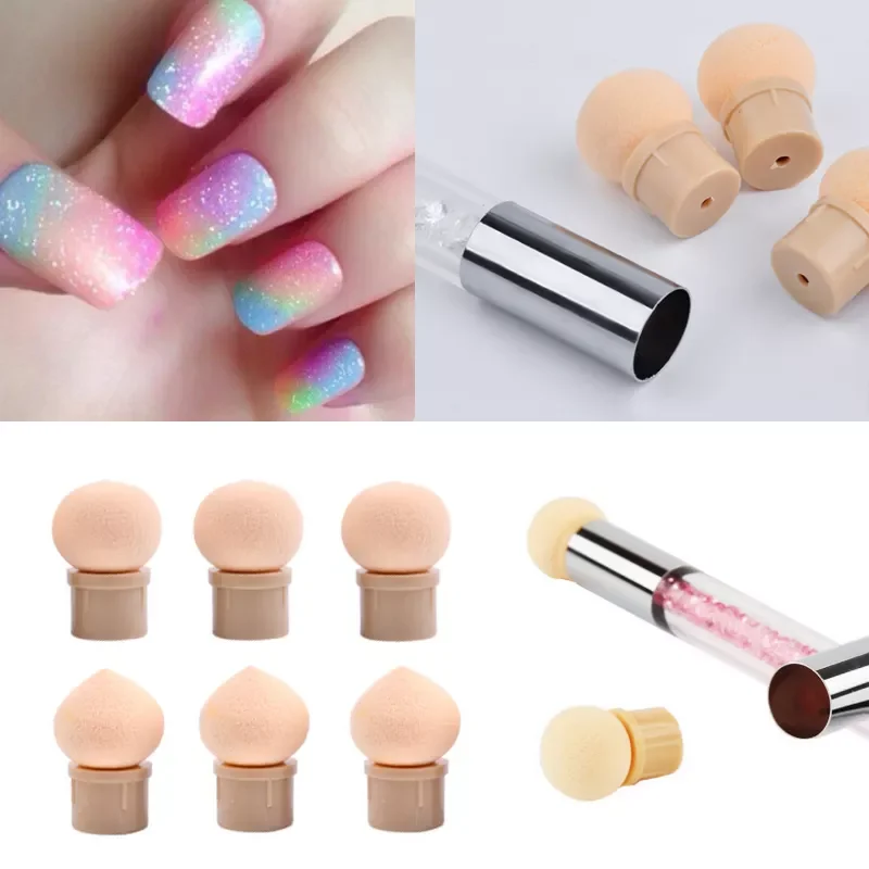 

NEW2023 Pro Reusable Double Gradient Sponge Nail Art Decor Brush Replaceable Blooming Printing UV Gel Nail Sponge