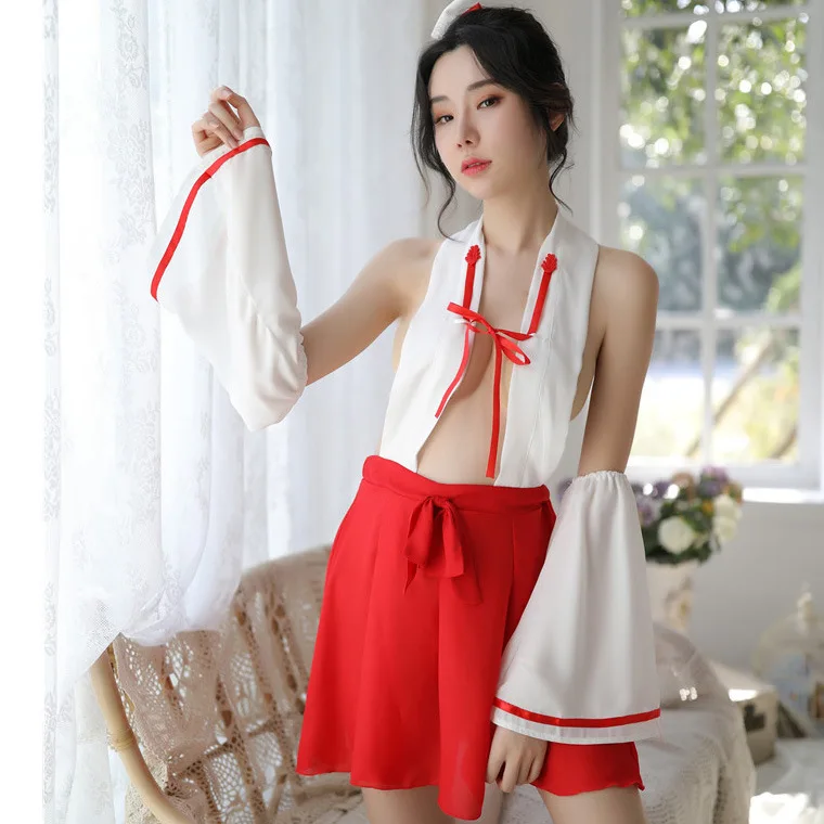 

Sexy Lingerie Maid Witch Pleated Skirt Sexy Uniform Seduction Pajamas Suit
