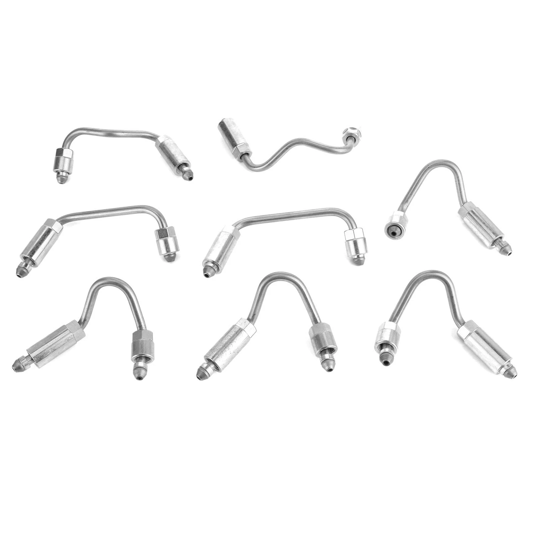 

8 Pcs Stainless Steel Fuel Injector Line Set Cylinders 1-8 97378825 97378826 for Chevy 2004.5-2005 6.6L LLY Duramax