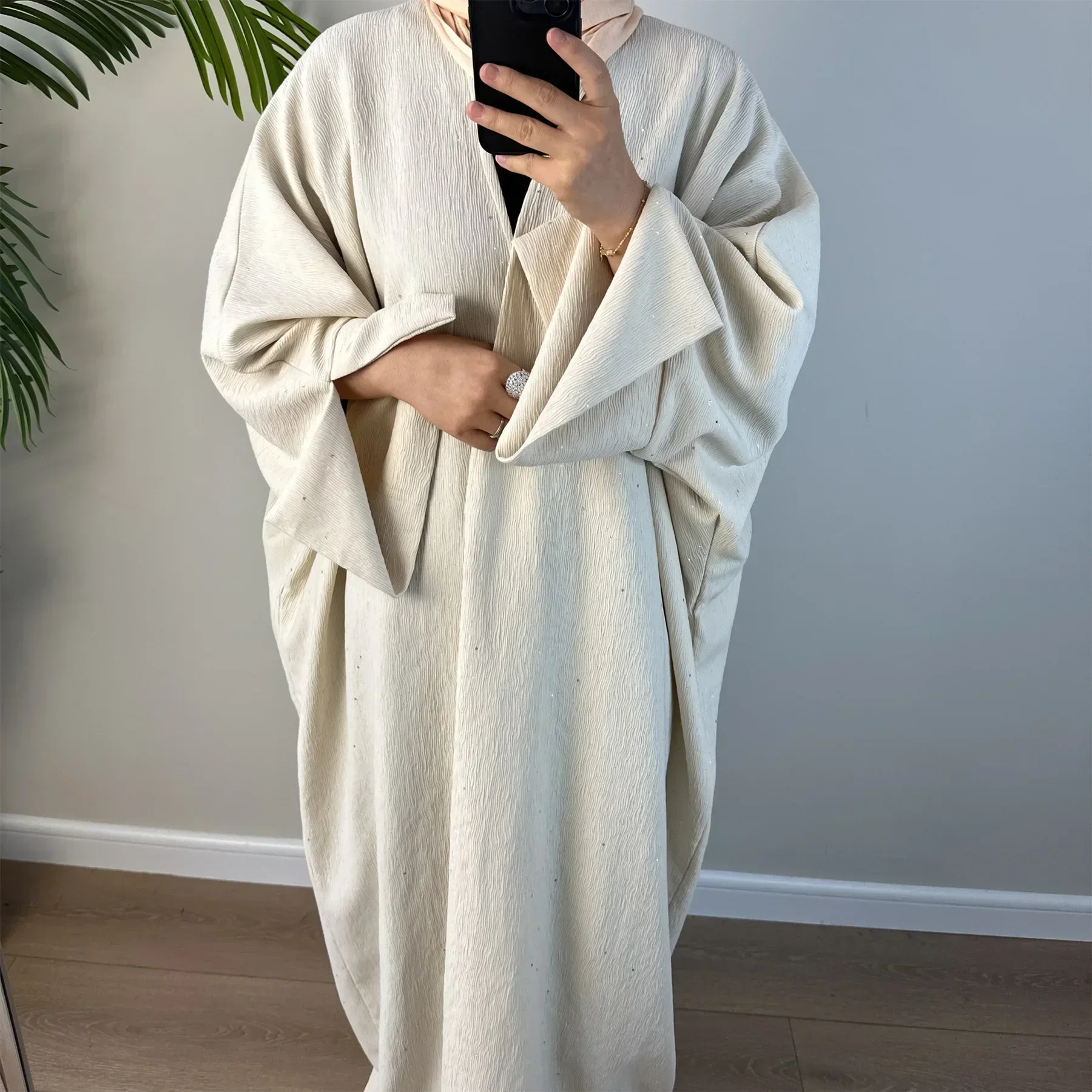 Открытый женский кафтан мусульманское кимоно Осенний Дубай кебая скромный