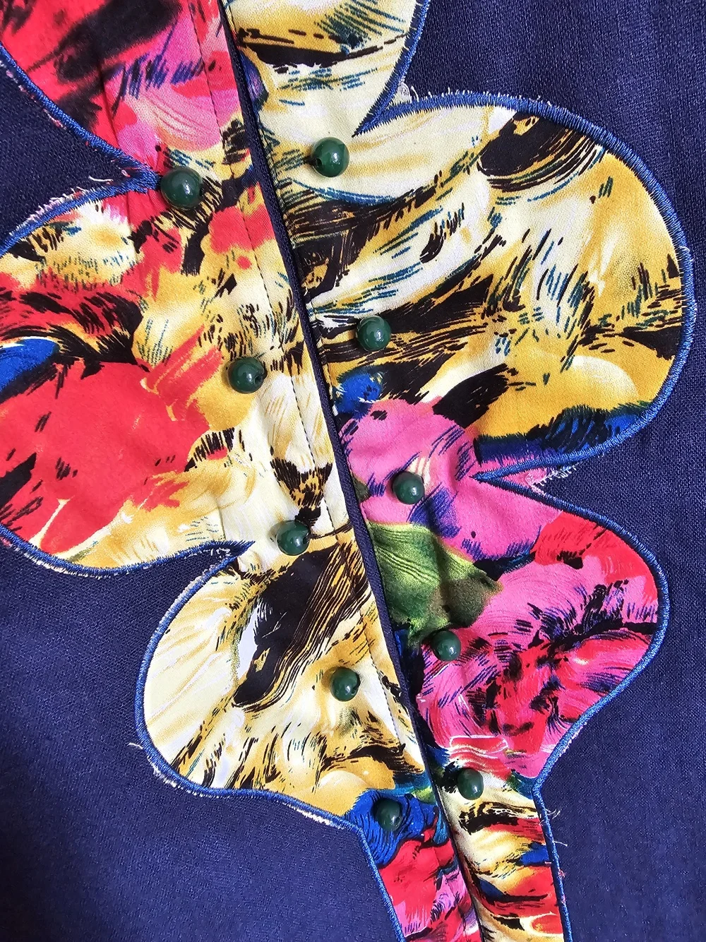 Женская зимняя куртка в национальном стиле темно-синие парки с вышивкой и