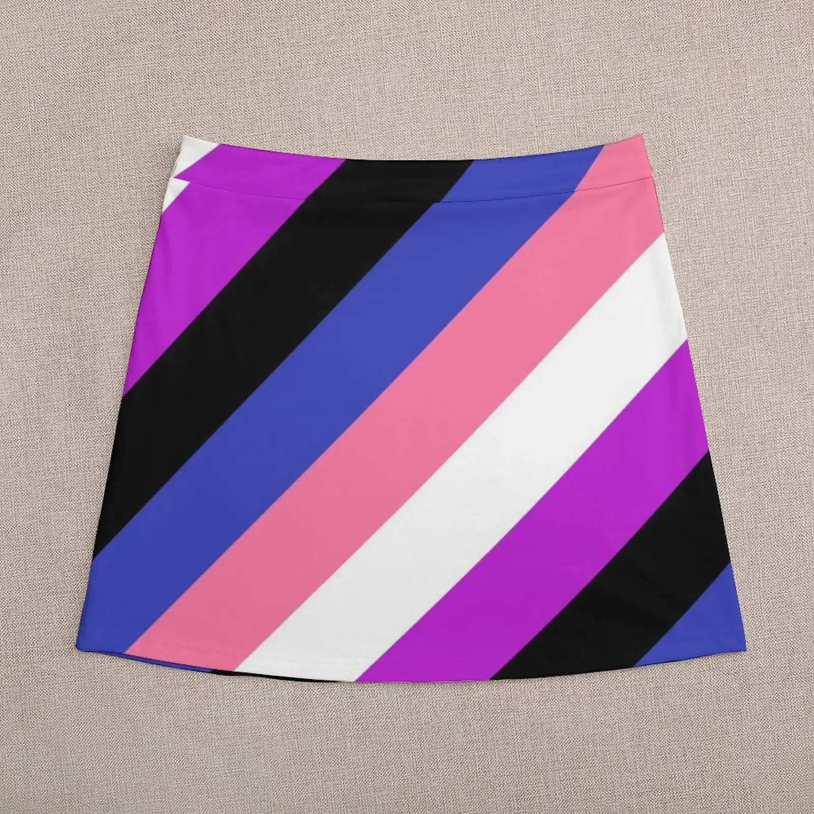 Полосатая мини-юбка с флагом Genderfluid Pride Летняя женская одежда Корейская