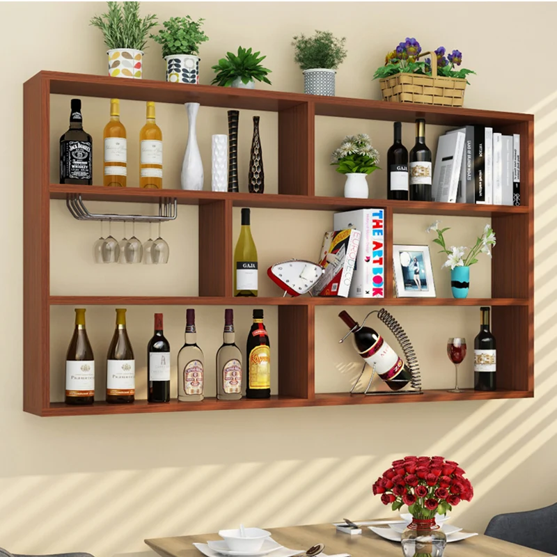 

Wooden Rack Wine Rack Disassembly Square Champagne Beer Wine Holder Wall Mounted Estante De Vinos De Pared Living Room Decor