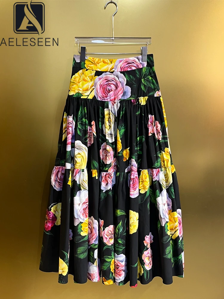 AELESEEN длинная юбка из 100% хлопка сицилийская женская весенне-осенняя модная