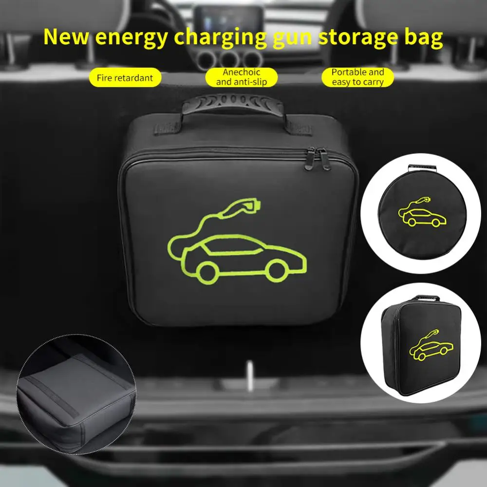 

Car Charging Cable Storage Bag Jumper Carry Bag For Electric Vehicle Charger Plugs Sockets Charging Equipment Container Storage