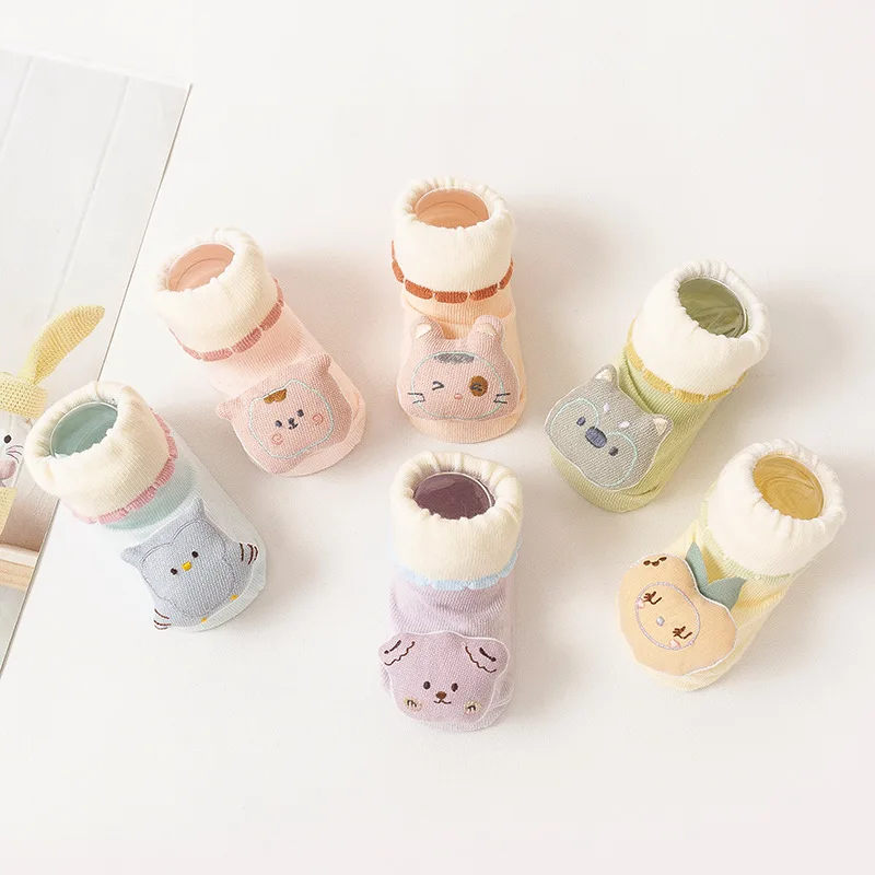 Toddler baby knitted floor socks, baby non-slip indoor socks newborn  2 Pair / Lot Baby Socks Cute Cartoon Socks
