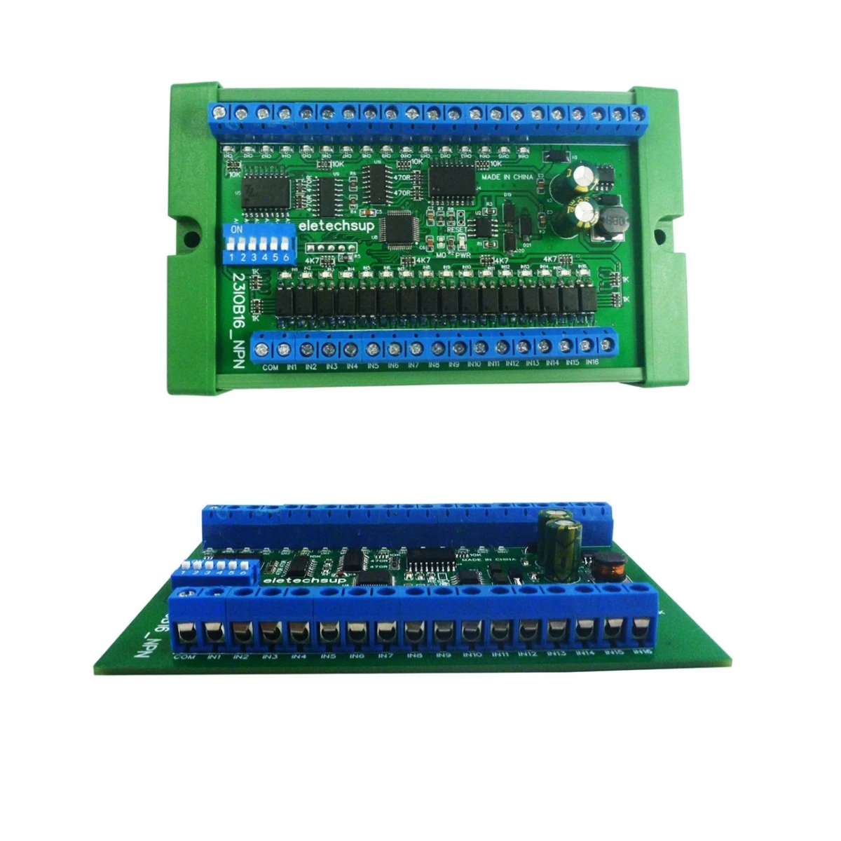 1 шт. 23IOB16 DC12V 24V 16CH NPN оптически изолированный вход и 300mA твердотельное релейное выход RS485 PLC IO Плата расширения