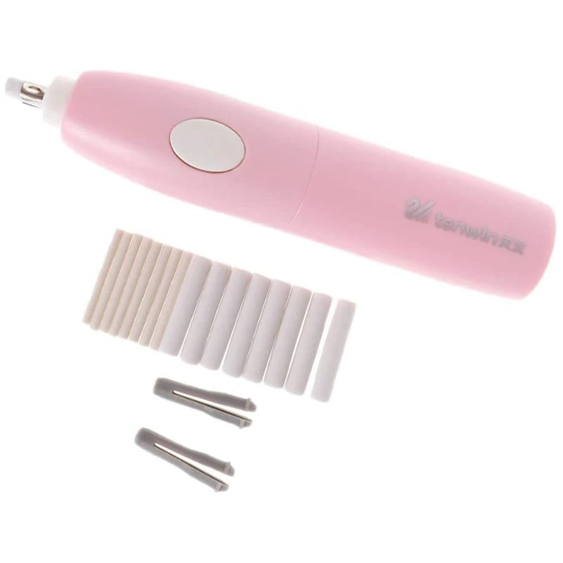 

Battery Operated Electric Eraser With 16 Spare Leads Of Artist Paper - Pink