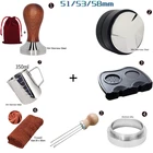 Тампон для кофе 515358 мм, аппарат для эспрессо, портативный инструмент из нержавеющей стали 304, силиконовый коврик, кувшин 350 мл, дозировочное кольцо