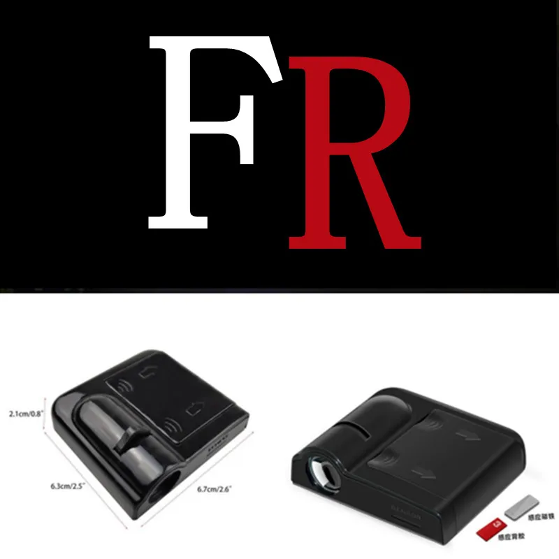 Беспроводной светодиодный дверной светильник с логотипом автомобиля 2 шт. для Seat