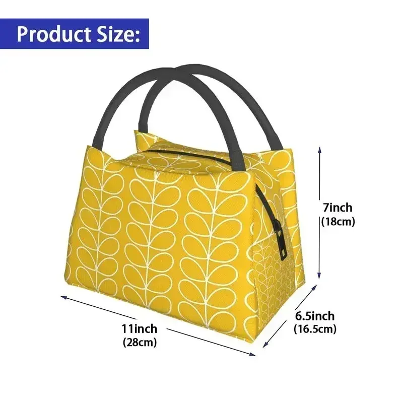 Orla Kiely Linear Stem Insulated Lunch Bag for School Office Scandinavian Floral Resuable Cooler Thermal Box Women