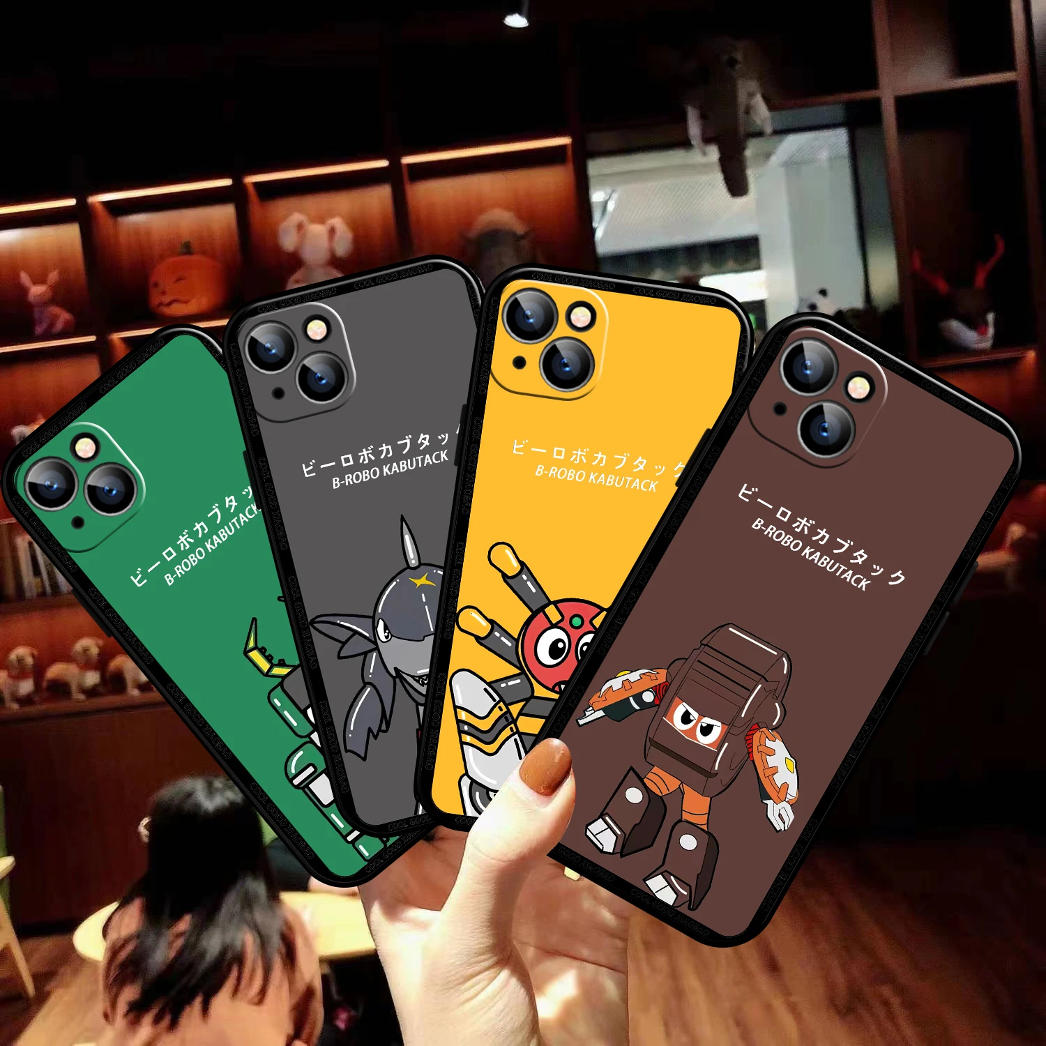 

B-Robo Kabutack Phone Case For Funda iPhone 11 12 13 Pro Max Mini X XR XS Max SE 2020 6 6s 7 8 Plus Back Soft Liquid Silicon