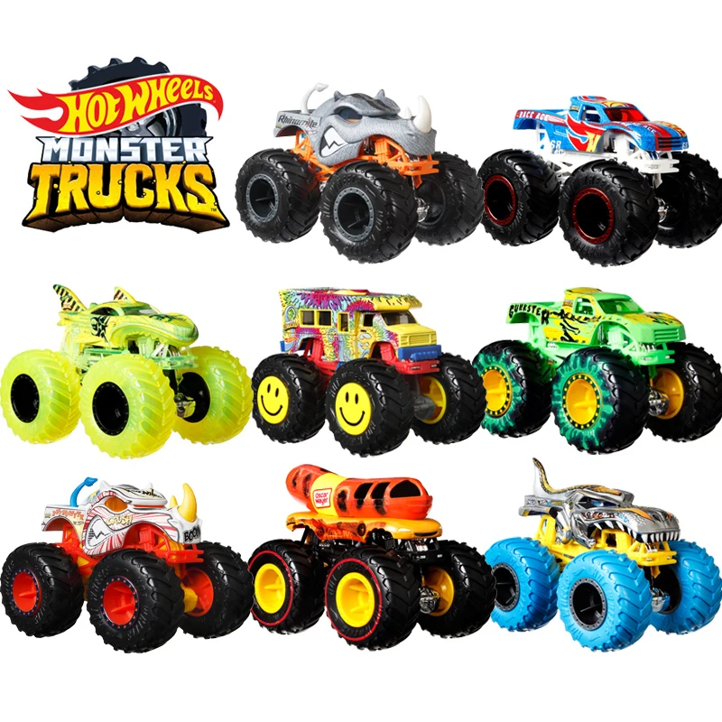 

Original Hot Wheels Car Monster Trucks Big Foot Metal Model Muscle Vehicle Off-Road Blaze Hummer Giant Toys for Boys Kids Gift